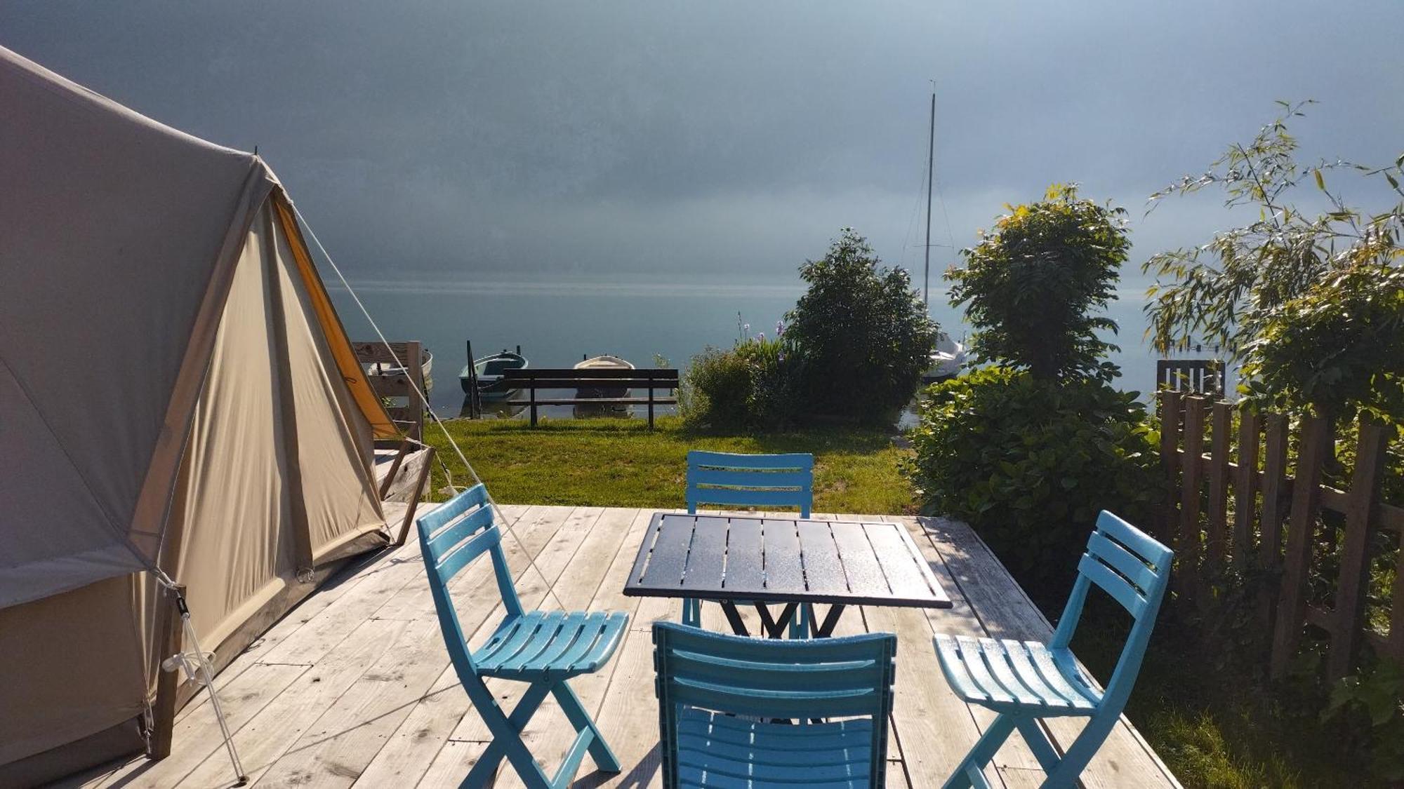 Camping Le Hameau Des Pecheurs Hotell Novalaise Rum bild